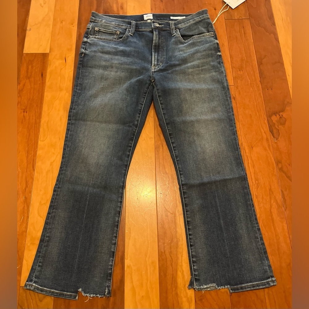 Edwin (Anthropologie) Blue Cropped Flare Wide Leg Jeans Size 30 NWT Modern Chic